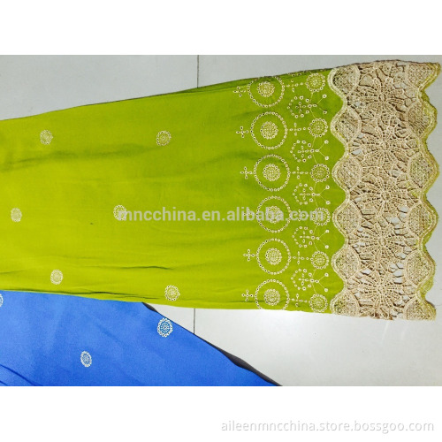 Rayon  solid  lace border embroidery fabric